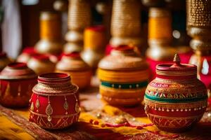 indisch Hochzeit Dekor Ideen. KI-generiert foto