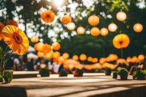 Blume Anordnung im das Park. KI-generiert foto