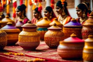 indisch Hochzeit Zeremonie im Mumbai. KI-generiert foto