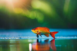 Foto Hintergrund das Fisch, Wasser, das Sonne, das Hintergrund, das Fisch, das Wasser,. KI-generiert