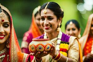 indisch Hochzeit Traditionen. KI-generiert foto