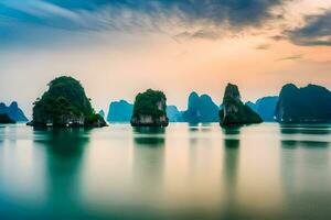 das Ha lange Bucht im Vietnam. KI-generiert foto