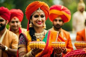 indisch Hochzeit im Delhi. KI-generiert foto