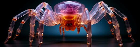 x Strahl Bild von Spinnen Exoskelett und Bein Struktur isoliert auf ein Gradient Hintergrund foto