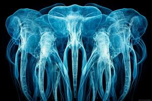 Elefanten Kofferraum Muskeln und Skelett- x Strahl Bild Hintergrund mit leeren Raum zum Text foto