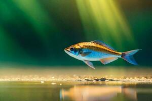 ein Fisch ist Schwimmen im das Wasser. KI-generiert foto