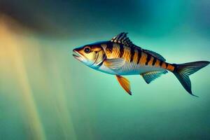 ein Fisch Schwimmen im das Wasser. KI-generiert foto