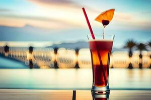 Cocktail auf das Strand. KI-generiert foto