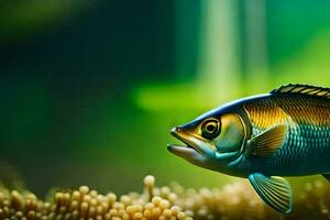 ein Fisch ist Schwimmen im das Wasser. KI-generiert foto