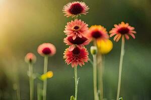 Blumen im das Sonne. KI-generiert foto