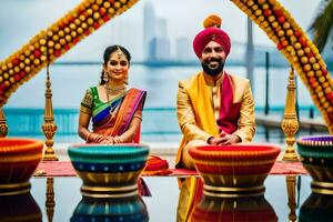indisch Hochzeit im Dubai. KI-generiert foto