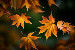 Foto Hintergrund Blätter, das Himmel, das Bäume, Herbst, das Blätter, das Blätter, Die. KI-generiert