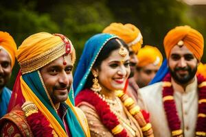 indisch Hochzeit im das Vereinigtes Königreich. KI-generiert foto