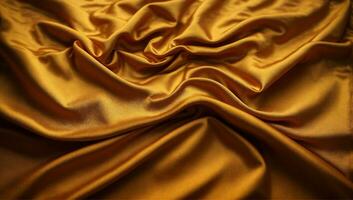 glatt elegant golden Stoff oder Satin- Textur wie abstrakt Hintergrund luxuriös Hintergrund Design 02 foto