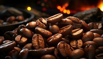 Frische und Aroma füllen das Luft im diese Gourmet Kaffee Geschäft generiert durch ai foto