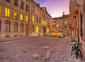 Straße im alt Genf, Schweiz, hdr foto