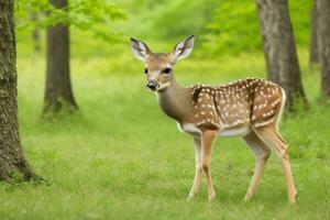 Hirsch im Wald. ai generativ Profi Foto