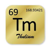 Thulium Element isoliert im Weiß Hintergrund foto