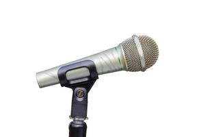 Mikrofon mit Ständer isoliert auf weißem Hintergrund