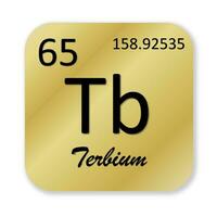 Terbium Element isoliert im Weiß Hintergrund foto