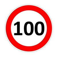 Geschwindigkeit Grenze Zeichen zum 100 foto