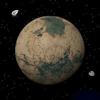 Mars Planet und Deimos und Phobos Satelliten - - 3d machen foto