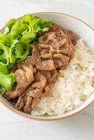 japanische Donburi-Reisschüssel aus Schweinefleisch foto