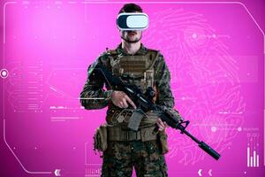 Soldat mit Virtual-Reality-Headset foto