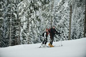 Wintermenschen Spaß und Ski foto