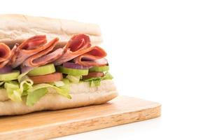 Schinken-Salat-U-Boot-Sandwich foto