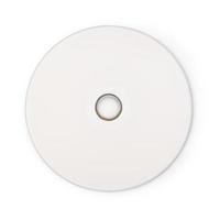 realistische weiße cd-vorlage isoliert auf weißem hintergrund foto