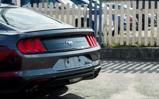 Minsk, Weißrussland, Oktober 2023 - - Rückseite Aussicht Ford Mustang foto