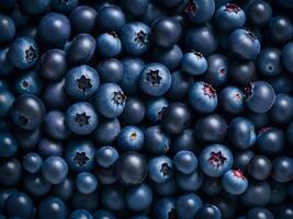 viele Blaubeeren auf ein schwarz Hintergrund foto