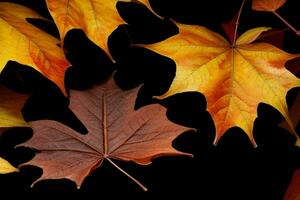 Herbst Hintergrund mit farbig Blätter. ai generativ Profi Foto