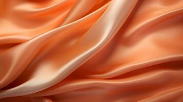 Orange Seide gefaltet Stoff Hintergrund Luxus Textil- foto