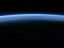 Planet Erde Horizont im Raum - - 3d machen foto
