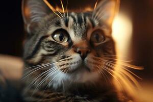 spielerisch Katze perfekt Gesicht und Augen höchst detailliert ai generativ foto