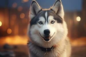 spielerisch Hund perfekt Gesicht und Augen höchst detailliert ai generativ foto