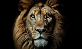 Tier Welt auf ein minimal Hintergrund, Löwe. ai generiert. Profi Foto. foto