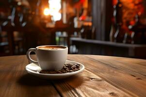 ein Tasse von Kaffee mit Kaffee Bohne ai generativ foto