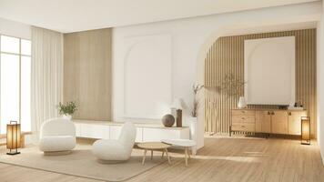 Muji minimalistisch, Sofa Möbel und modern Zimmer Design minimal.3d Rendern foto