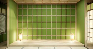 sauber Grün modern Zimmer japanisch Stil. foto