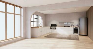 spotten oben Küche Zimmer japanisch Stil, weiß Mauer spotten hoch. foto