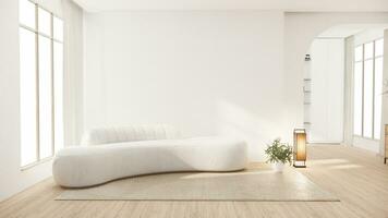 Sofa Sessel minimalistisch Design Muji Stil.3d Rendern foto