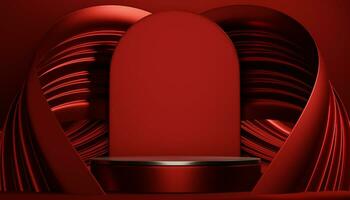 rote bühnenpodestdekoration geeignet für products.3d-rendering foto