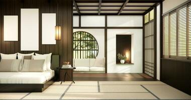 Bett Zimmer Original - - japanisch Stil Innere Design. foto