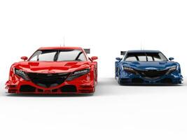 rot und Blau schön Konzept Sport Autos foto