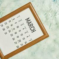 März 2020 monatlich Kalender foto