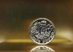 1-Pfund-Münze, Großbritannien über Gold foto