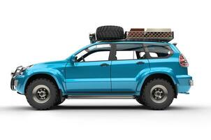 cyan modern suv bereit und verpackt foto